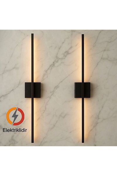 Betül Home Design Modern Decorative Square Led Wall Sconce Black (1 Piece)
