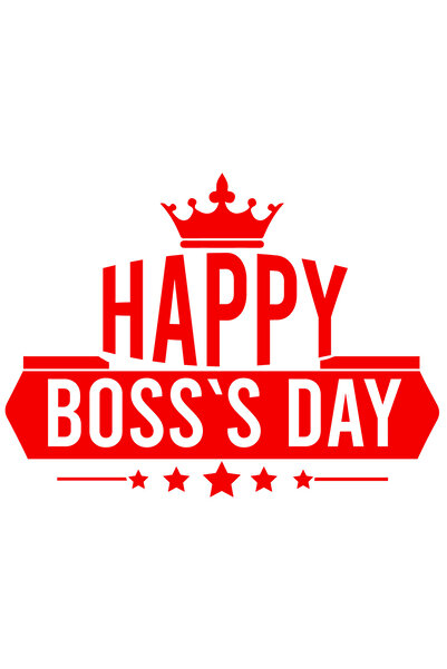 StoryGift Romania Sticker Autocolant 70CM Exterior cu o coroana regala si urarea "Happy boss's day" - zi a sefil