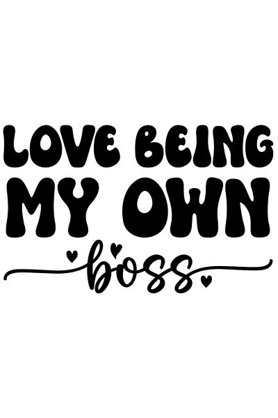 StoryGift Romania Sticker Eticheta 40CM Exterior cu inimioare si textul "Love being my own boss" - iubesc sa fiu
