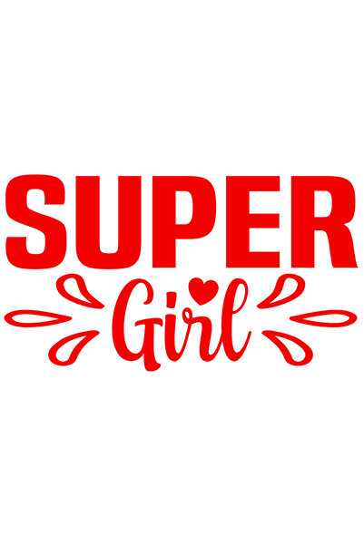 StoryGift Romania Sticker Exterior pentru o fata smechera si iubita cu mesajul "Super girl" - inimioara , Vi
