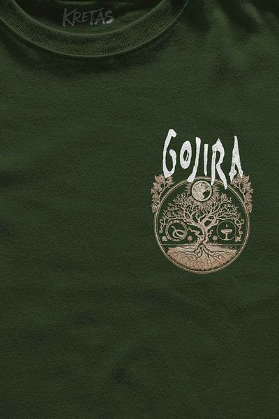 Kretas Μπλουζάκι Unisex Χακί Gojira Metal Music Rock Music Minimal μπλουζάκι με στάμπα μπροστά