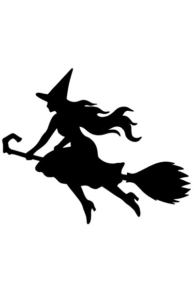 StoryGift Romania Sticker Eticheta 50CM Exterior cu o vrajitoare care zboara ...