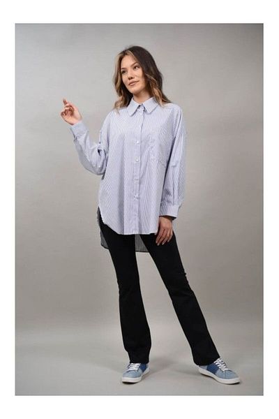 FASHIONLAND CAMASA OXFORD LUNGA IN DUNGI AGRI TALIE UNICA Albastru