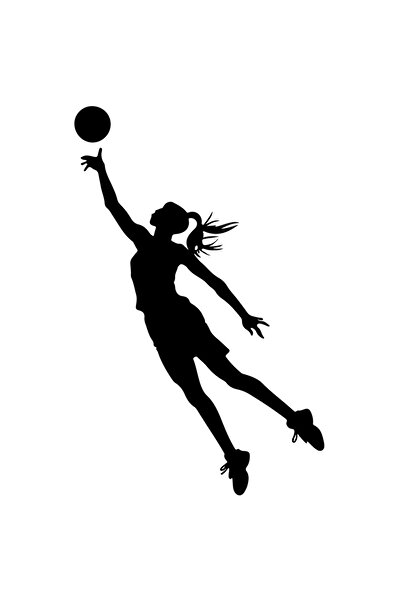 StoryGift Romania Sticker Adeziv 90CM Exterior cu o jucatoare de volei - minge , Vinyl Negru, 90 cm