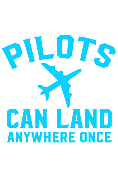 StoryGift Romania Sticker Autocolant 70CM Exterior cu avion si mesajul "Pilotii pot ateriza oriunde o data" , Vi