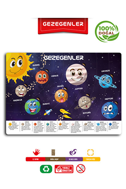 TIME TABLE Montessori Solar Sistem Gezegenler Eğitici Ahşap Bultak Yapboz Oyu...