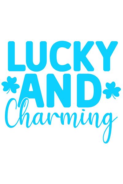 StoryGift Romania Sticker Eticheta 50CM Exterior cu trifoi si textul "Lucky and charming" - norocoasa si atragat