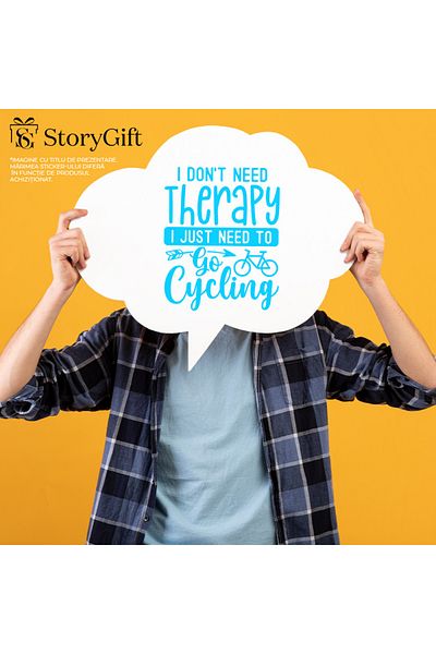 StoryGift Romania Sticker Autocolant 30CM Exterior pentru cei pasionati de ciclism care nu au nevoie de terapie,