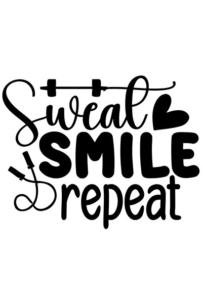 StoryGift Romania Sticker Exterior cu inimioara si textul "Sweat, smile, repeat" - transpira zambeste repeta