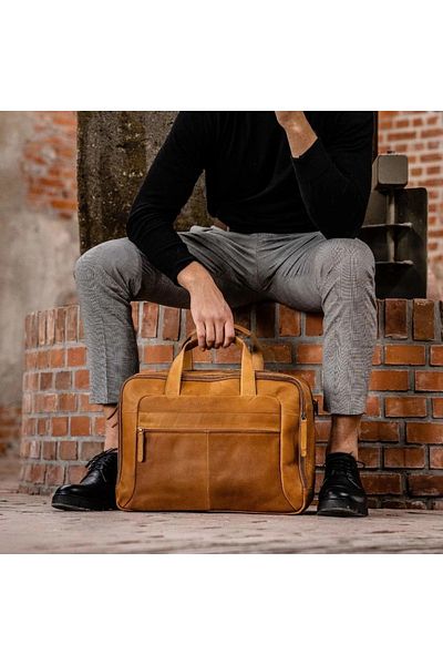 The Chesterfield Brand Geanta de laptop din piele naturala, The Chesterfield Brand, Ryan 17 inch