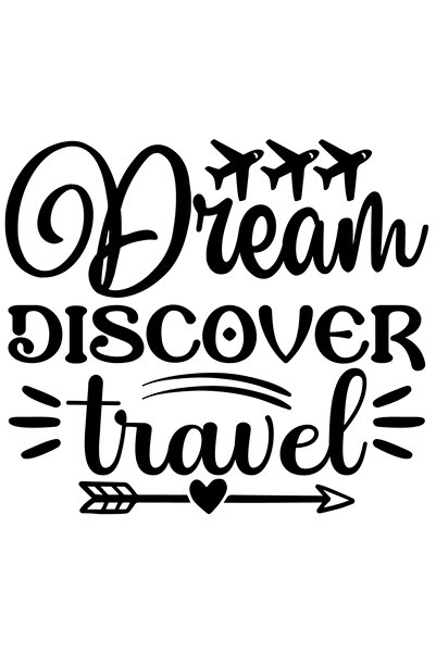 StoryGift Romania Sticker Exterior cu textul in engleza "Dream, discover, travel" - viseaza descopera calato