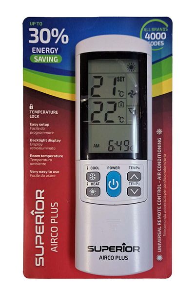 OEM Remote control for Tel Air Conditioning Univ airco plus - allows setting min temp