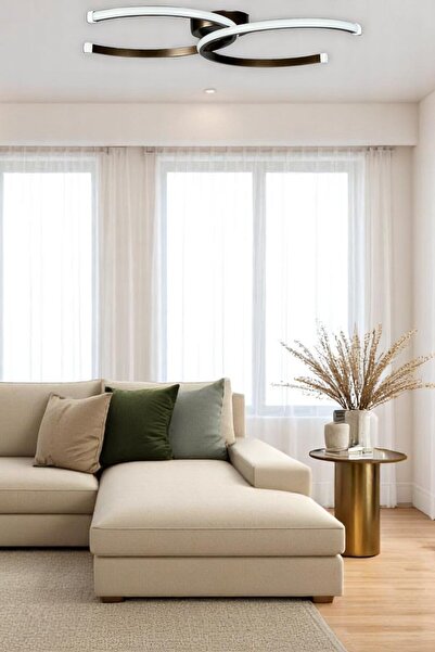 LEGACY Duru Bronz Renk Modern Tasarım Salon - Mutfak - Hol - Yatak Odası Beyaz Ledli Avize