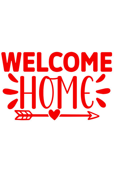 StoryGift Romania Sticker Autocolant 70CM Exterior cu mesajul in limba engleza "Welcome home" - bun-venit acasa
