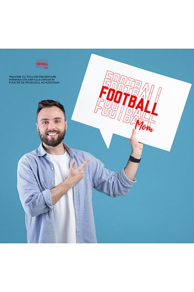 StoryGift Romania Sticker Autocolant 70CM Exterior pentru o mama de fotbalist - iubita si apreciata , Vinyl Rosu