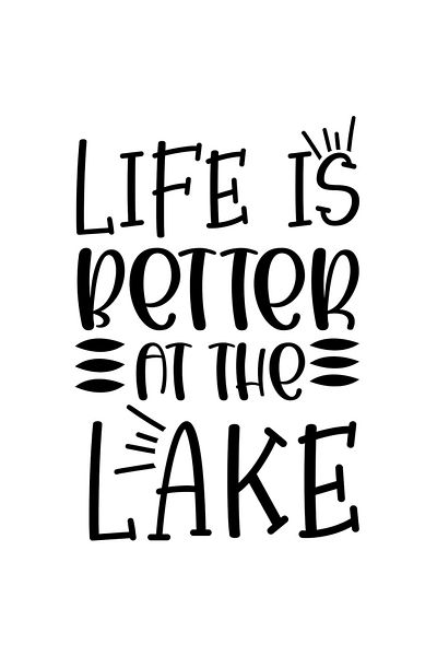 StoryGift Romania Sticker Autocolant 70CM Exterior cu textul "Life is better at the lake" - viata e mai buna la