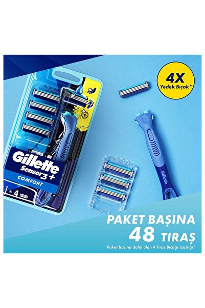 Gillette Aparat Sensor 3 Plus Comfort + 4 lame-2 bucăți