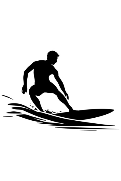 StoryGift Romania Sticker Exterior pentru pasionatii de surfing - apa valuri , Vinyl Negru, 40 cm
