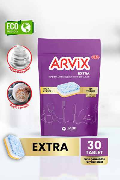arvix ARVİX HEPSİ BİR ARADA BULAŞIK MAKİNESİ TABLETİ EXTRA 30'LU