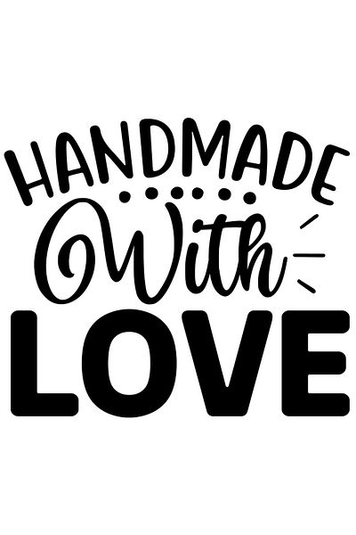 StoryGift Romania Sticker Autocolant 70CM Exterior cu mesajul in engleza "Handmade with love" - facut manual cu