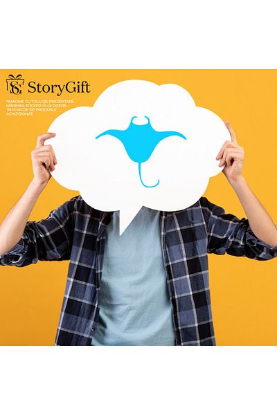 StoryGift Romania Sticker Adeziv 90CM Exterior cu o pisica de mare - apa , Vinyl Albastru, 90 cm