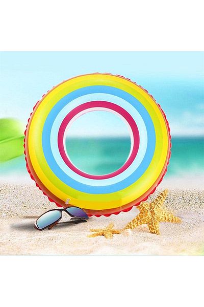 Generic Inflatable rainbow swim ring