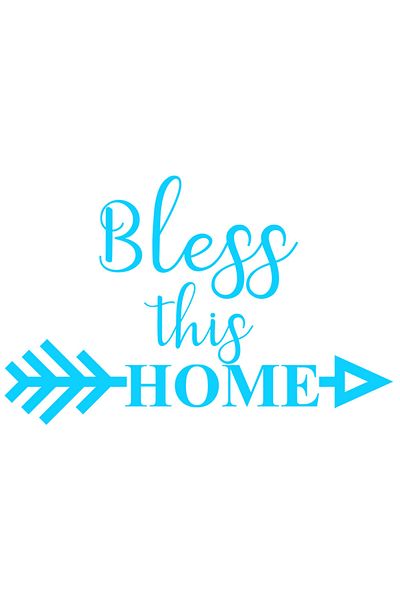 StoryGift Romania Sticker Eticheta 50CM Exterior cu mesajul in limba engleza "Bless this home" - binecuvantati a