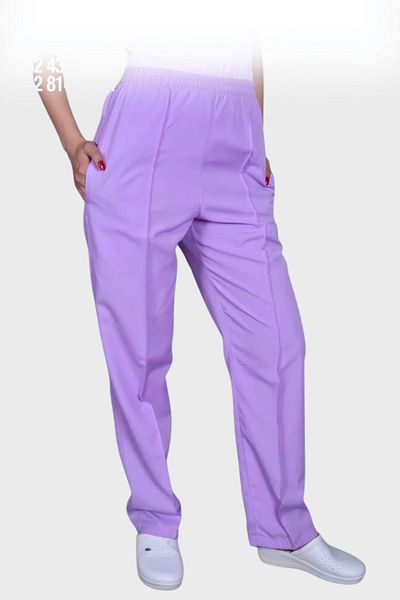 Üniformanya Pantaloni de bucătar elastici liliac Pantaloni de servicii de curățare Menajeră Îmbrăcăminte de lucru pentru hotel