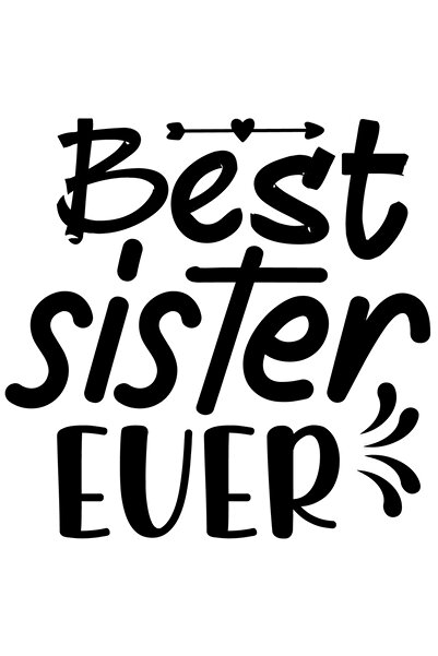 StoryGift Romania Sticker Eticheta 40CM Exterior pentru cea mai buna sora din...