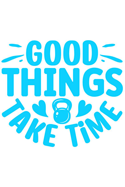 StoryGift Romania Sticker Adeziv 90CM Exterior cu inimioare si mesajul "Good things take time" - lucrurile bune
