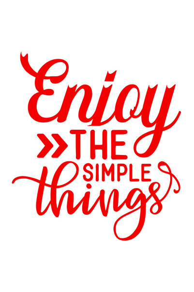StoryGift Romania Sticker Exterior cu mesajul "Enjoy the simple things" - bucura-te de lucrurile simple/maru