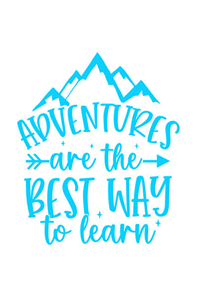 StoryGift Romania Sticker Adeziv 90CM Exterior cu munti si mesajul "Aventurile sunt cele mai bune cai de a invat