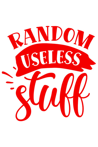 StoryGift Romania Sticker Adeziv 90CM Exterior cu textul in engleza "Random useless stuff" - lucruri aleatorii i