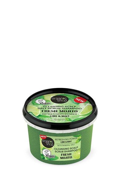 organic shop Lemon and Mint Fresh Mojito Exfoliating Shampoo, 250ml