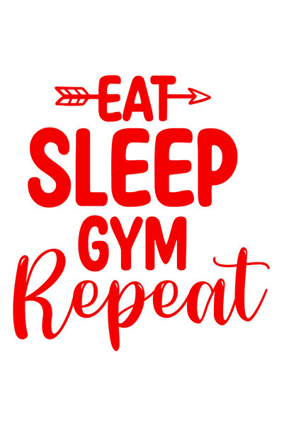 StoryGift Romania Sticker Eticheta 40CM Exterior cu textul "Eat sleep, gym, r...