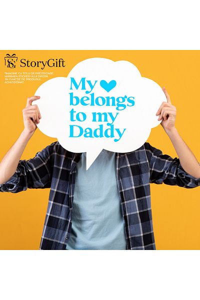 StoryGift Romania Sticker Autocolant 70CM Exterior pentru fetitele care isi iubesc enorm taticii - inimioara , V