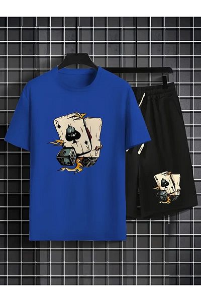 FAEL LİFE Unisex Sort Thsort Suit with Printed Dice