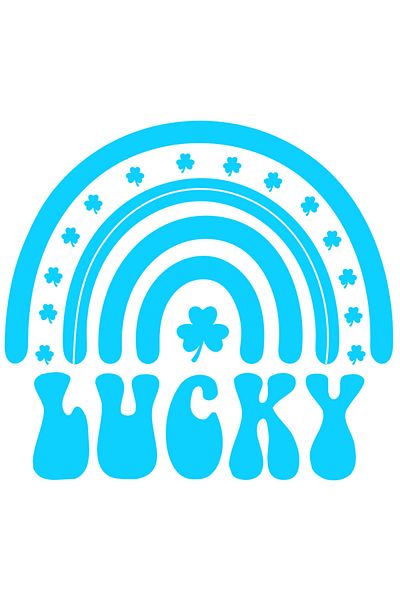StoryGift Romania Sticker Exterior cu trifoi si cuvantul in limba engleza "Lucky" - norocos , Vinyl Albastru