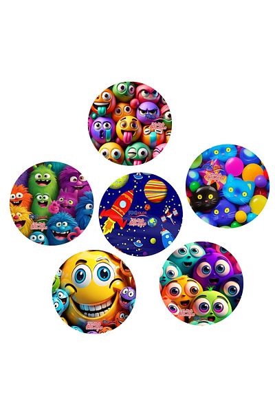 Modellino 6 Pieces of Magnetic Whiteboard Eraser with 6 Different Picture Emojis 9cm