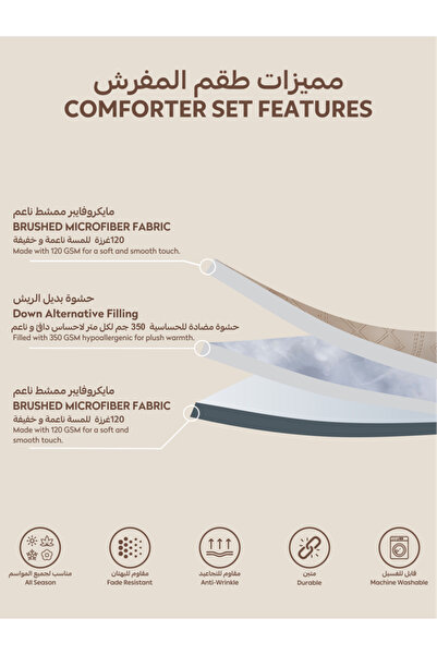 Donetella Comforter Set Single Size, 4-Pcs, 170x230 cm, Tufted Embroidery, 350 GSM