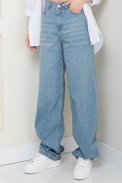Bestenur Wide Leg Jeans 1514 - Light Blue