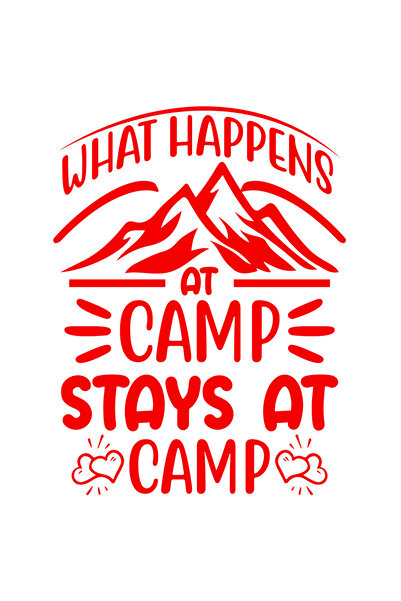 StoryGift Romania Sticker Autocolant 30CM Exterior cu munti si inimioare cu mesajul "Ce se intampla in tabara ra