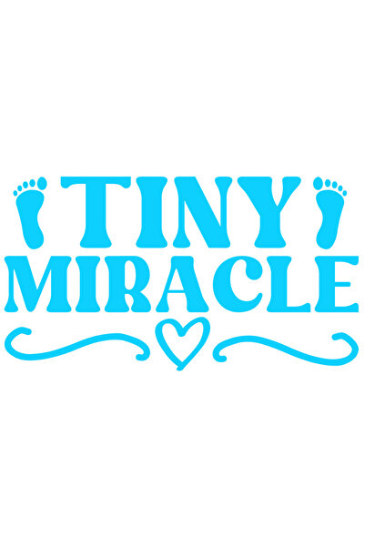 StoryGift Romania Sticker Autocolant 30CM Exterior cu inimioare si pasi cu textul "Tiny miracle" - miracol micut