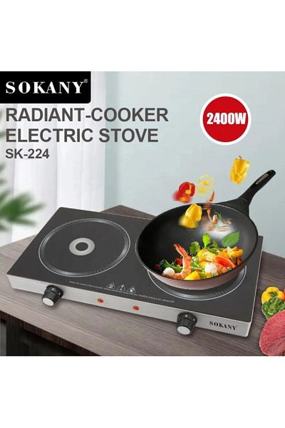 SOKANY موقد كهربائي موفر للطاقة SK-224 - موقد مطبخ صديق للبيئة للاستخدام المنزلي
