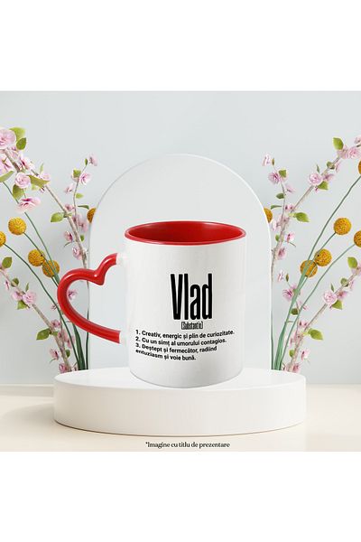 StoryGift Romania Mug With The Name Vlad, With Motivational Message, Creative, Energetic, Curious, Smart, F, With, STG.