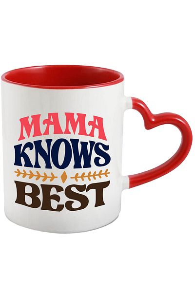 StoryGift Romania Mug for a loved and appreciated mother - she knows best with Red Heart Handle, With M,STG.