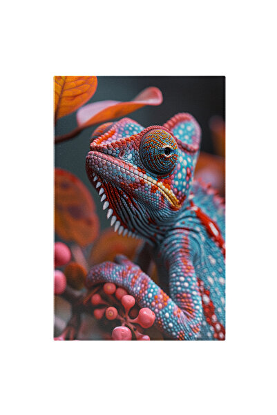 StoryGift Romania Tablou Canvas Cameleonul Punctat În Nuanțe De Roz Și Albast...