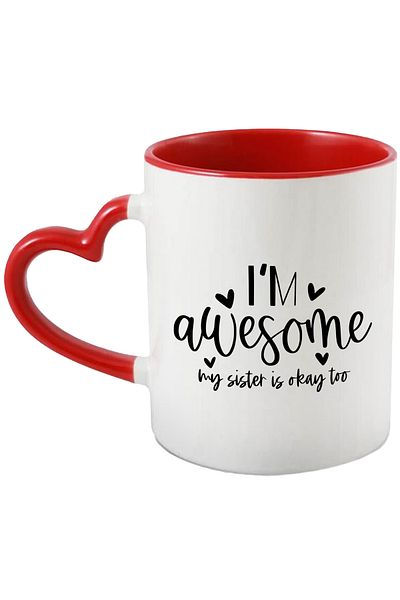 StoryGift Romania Heart mug for those who think they are wonderful - and the sister is okay with Mane, Cu, STG.