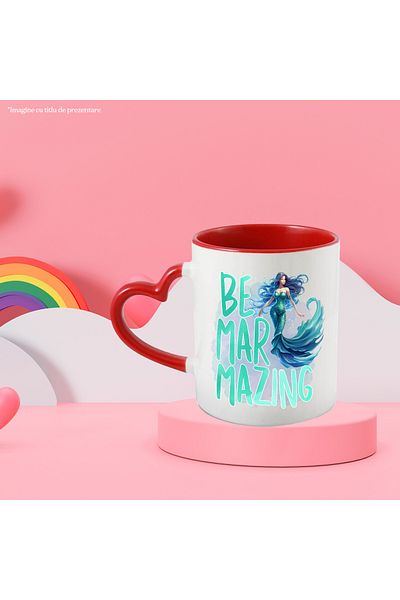 StoryGift Romania Mermaid mug with the message "Be Marmazing", fairy tale, illustration, amazing, wonderful,, With ,STG .