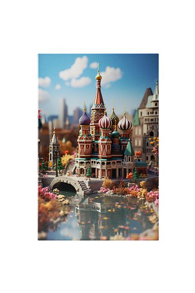 StoryGift Romania Tablou Canvas: View Templu Still Rusia Clorat Traditional Stil Lego Pictura Digitala